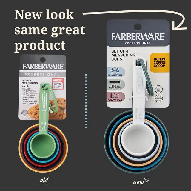 Alt view image 3 of 7 - Farberware Professional Measuring Cup Set with Bonus Coffee Scoop, Assorted Colors
