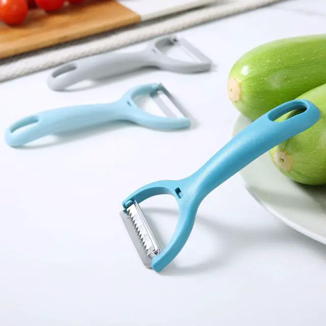 Alt view image 3 of 7 - Mainstays 3-Piece Peeler Set with Serrated, Straight, and Julienne Blades, Assorted Colors