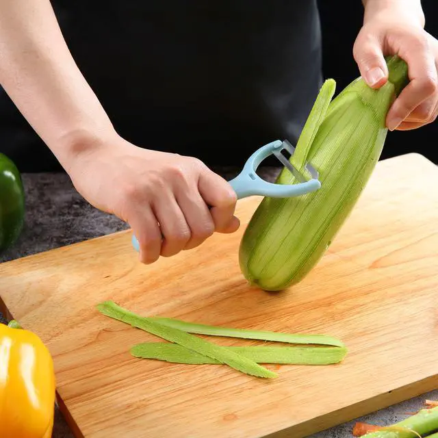 Alt view image 2 of 7 - Mainstays 3-Piece Peeler Set with Serrated, Straight, and Julienne Blades, Assorted Colors