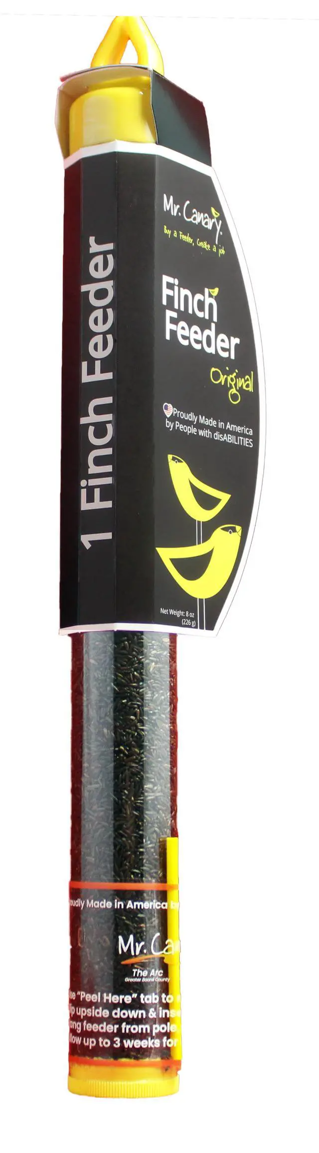 Alt view image 3 of 4 - Mr. Canary Nyjer Finch Tube Feeder with 8oz Nyjer Seed