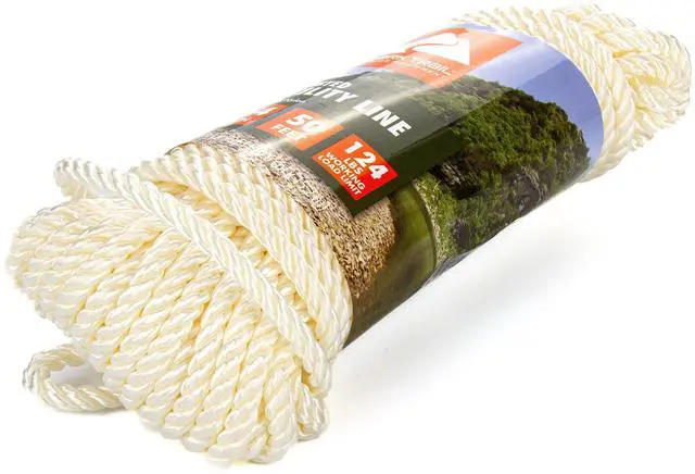Alt view image 6 of 6 - Ozark Trail 1/4 in. x 50 ft Twisted Nylon Utility Line, White, 124 lb Working Load
