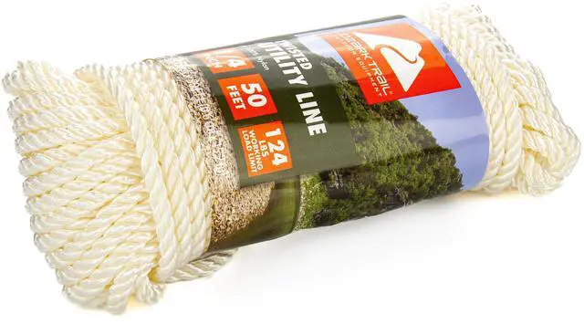 Alt view image 5 of 6 - Ozark Trail 1/4 in. x 50 ft Twisted Nylon Utility Line, White, 124 lb Working Load