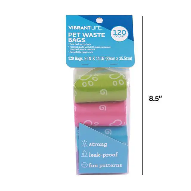 Alt view image 6 of 6 - Vibrant Life Fashion Waste Pick up Bags for Dogs, Multicolor, Unscented, 120 Count