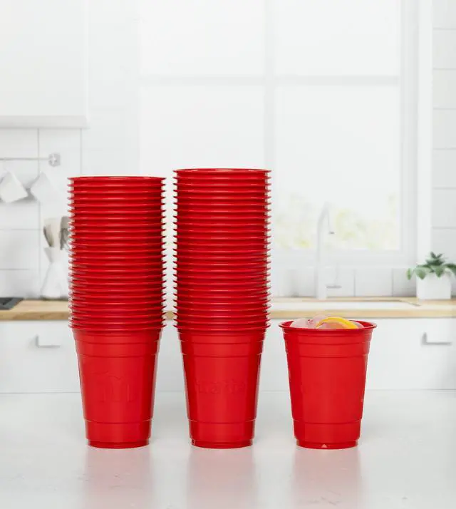 Alt view image 5 of 6 - Matter Compostable Red Disposable Cups, 18 oz, 50 Count