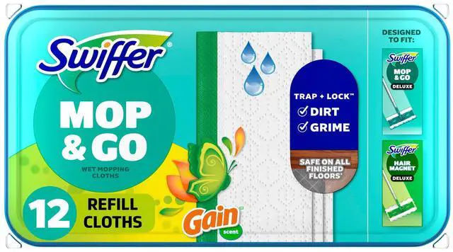Main image of Swiffer Mop & Go Wet Refills, Gain, 12 Count