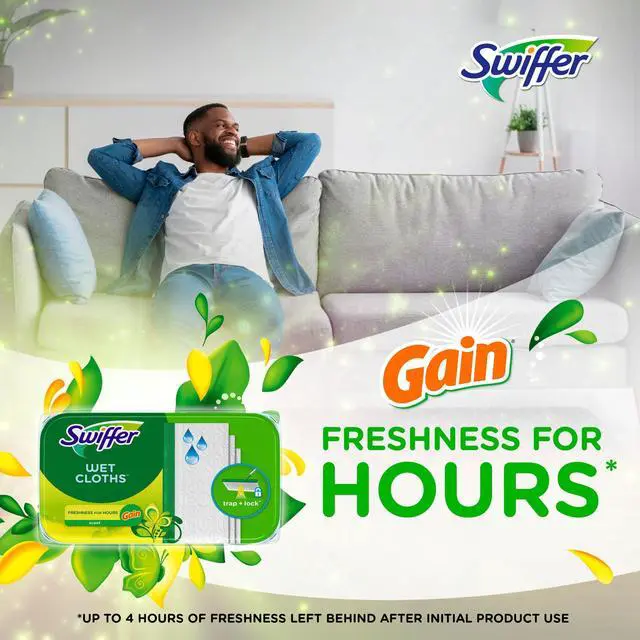 Alt view image 2 of 6 - Swiffer Mop & Go Wet Refills, Gain, 12 Count