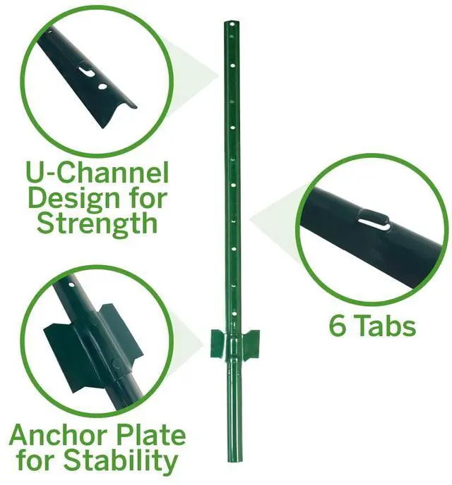 Alt view image 5 of 6 - Garden Craft 4ft H Green Light Duty Fence Post