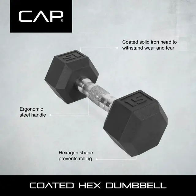 Alt view image 7 of 7 - CAP Barbell, 3lb Rubber Hex Dumbbell, Single