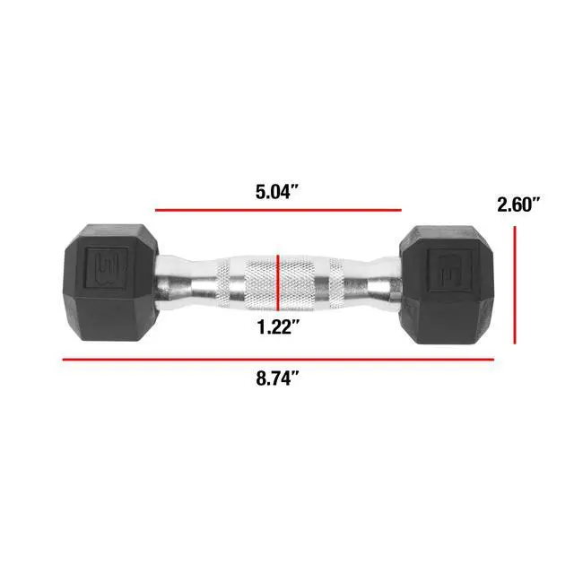 Alt view image 6 of 7 - CAP Barbell, 3lb Rubber Hex Dumbbell, Single