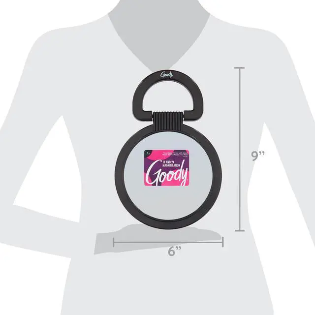 Alt view image 3 of 4 - Goody 2-Sided Mirror with Stand, Regular and Magnified View, 6 x 9 in, Dual View Vanity Mirror for Makeup and Grooming