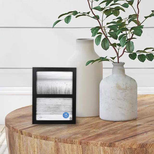 Alt view image 7 of 7 - Mainstays 2-Opening Picture Frame, Holds Two 4 x 6 in Photos, Black Gallery Style