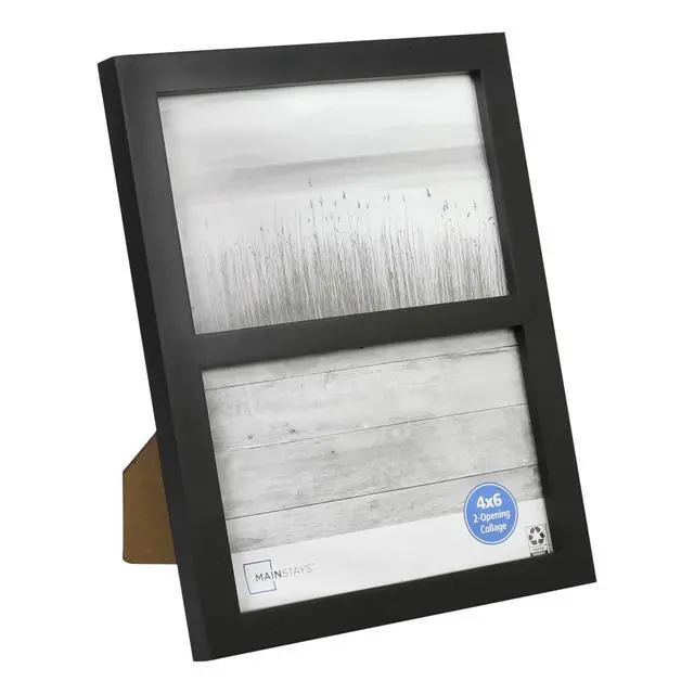 Alt view image 6 of 7 - Mainstays 2-Opening Picture Frame, Holds Two 4 x 6 in Photos, Black Gallery Style