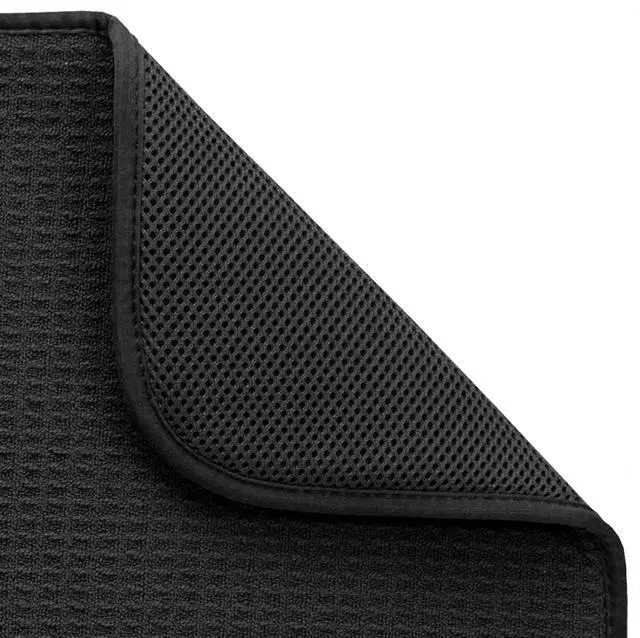 Alt view image 2 of 5 - Mainstays Microfiber Dish Drying Mat, Reversible Quick-Dry Kitchen Countertop Mat, Black