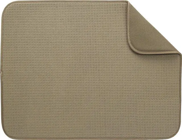 Alt view image 3 of 5 - Mainstays Dish Drying Mat, Absorbent Countertop Drying Mat, 18 in x 24 in, Brown Stone