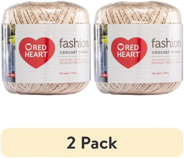 Main image of (2 pack) Red Heart Fashion Crochet Thread, Natural, 125 yds, Size 3, Cotton