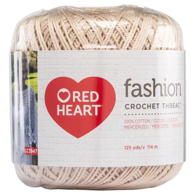 Alt view image 4 of 4 - (2 pack) Red Heart Fashion Crochet Thread, Natural, 125 yds, Size 3, Cotton