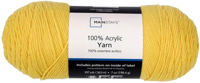 Alt view image 3 of 5 - (2 pack) Mainstays Medium Acrylic Yellow Yarn, 7 Oz 397 Yards