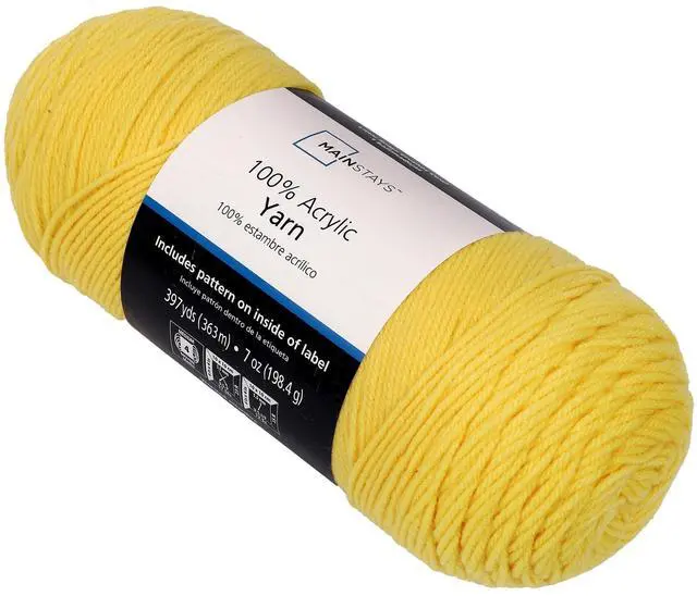 Alt view image 4 of 5 - (2 pack) Mainstays Medium Acrylic Yellow Yarn, 7 Oz 397 Yards