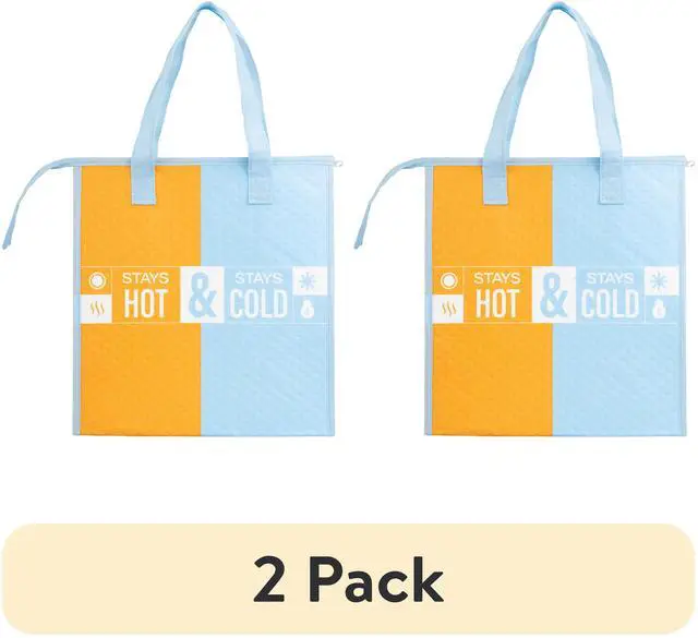 Main image of (2 pack) Walmart Reusable Insulated Freezer Bag with Zipper, Eco-Friendly Grocery Carrier, 22 lbs Capacity