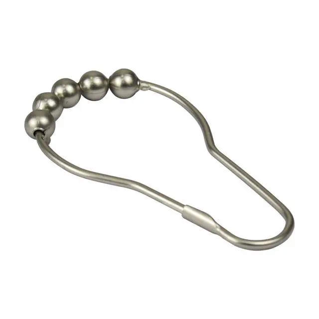 Alt view image 6 of 6 - Mainstays Rollerball Shower Curtain Hooks, 12-Piece Set, Brushed Nickel