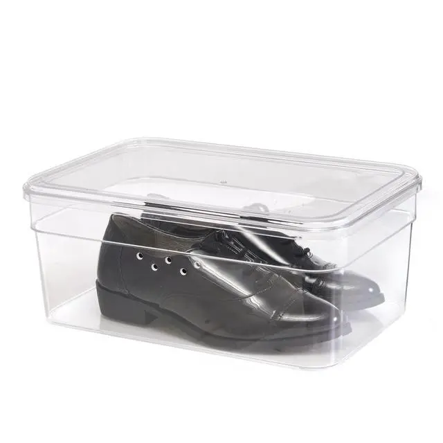Alt view image 4 of 5 - Mainstays Clear Glossy Plastic Small Shoe Box with Lid