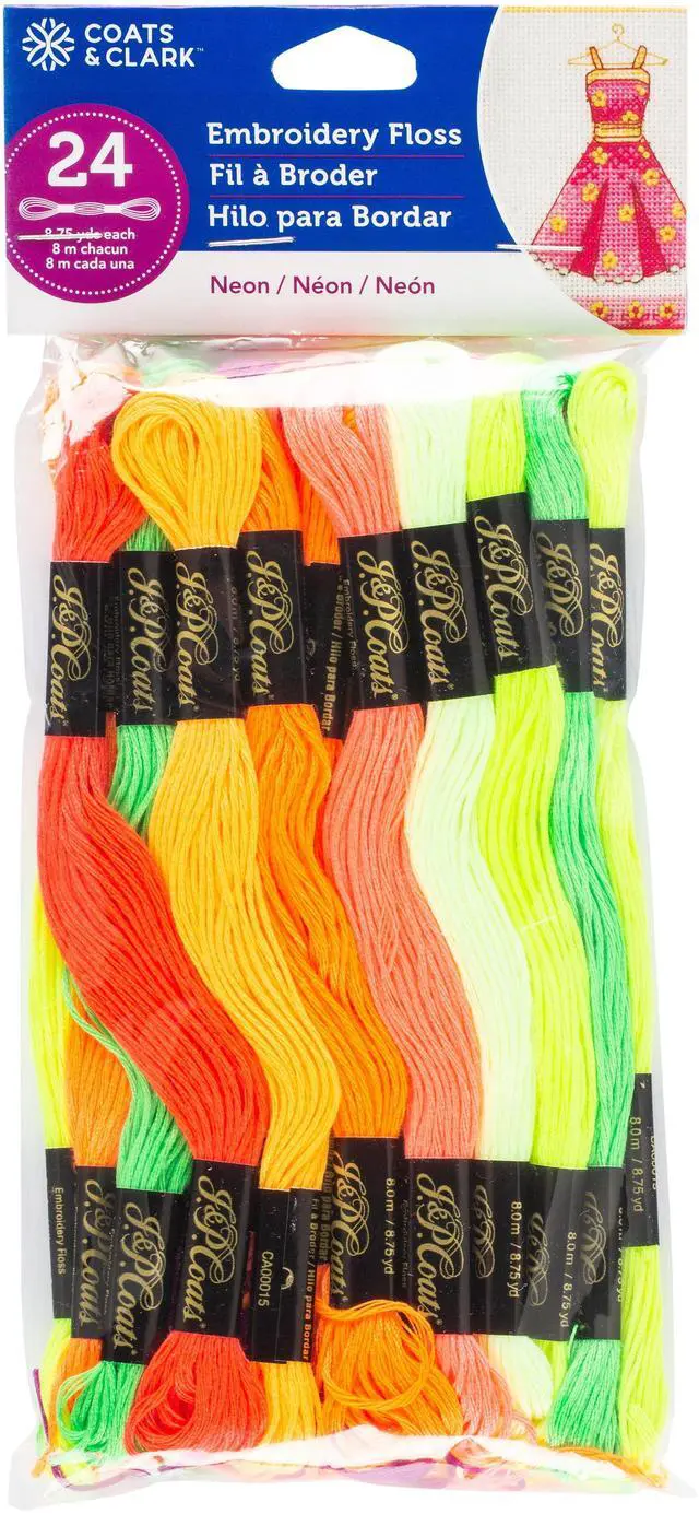 Main image of Coats & Clark® Neon Embroidery Floss Value Pack 8.75 Yds