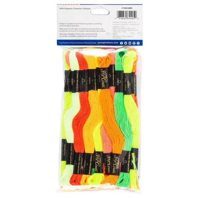 Alt view image 3 of 3 - Coats & Clark® Neon Embroidery Floss Value Pack 8.75 Yds