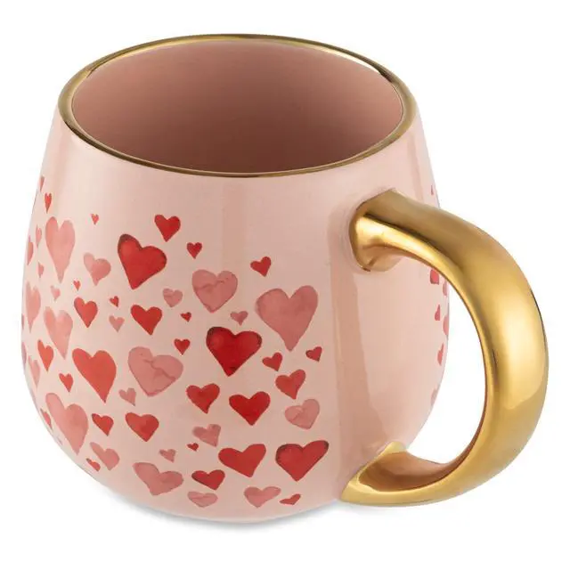 Alt view image 6 of 6 - Thyme & Table Stoneware Gold Heart 16oz Coffee Mug