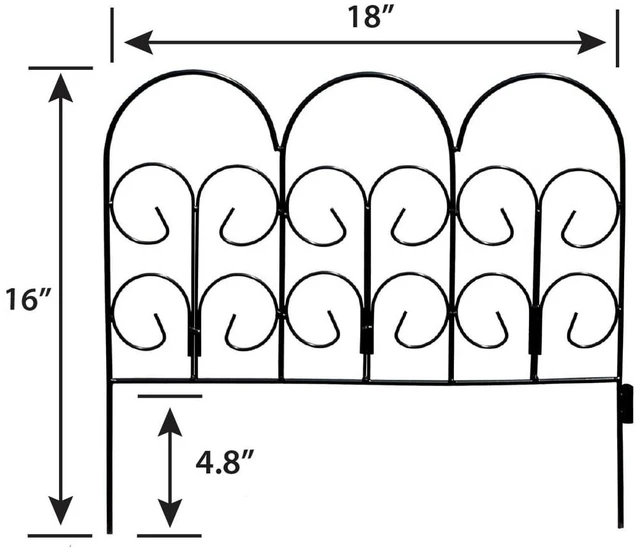 Alt view image 4 of 5 - Expert Gardener Iris Garden Border Edging, Black Powder-Coated Steel, 16 in H x 18 in W