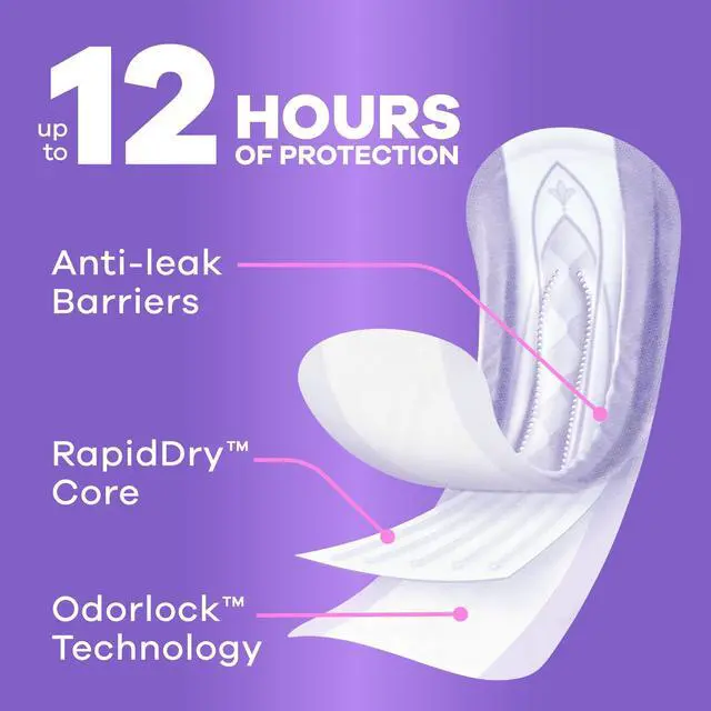 Alt view image 2 of 5 - Always Discreet Incontinence Pads for Women, Light Absorbency, Regular Length, Postpartum Pads, 30 Count