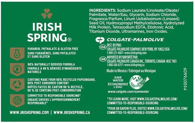 Alt view image 3 of 6 - Irish Spring Moisture Blast Deodorant Bar Soap for Men, 3.7 oz Bar (8 Pack)