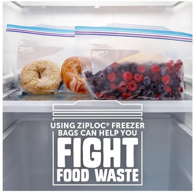 Alt view image 4 of 5 - Ziploc® Brand Freezer Half Gallon Food Storage Bags, Grip 'n Seal Technology, Zipper, 40 Count
