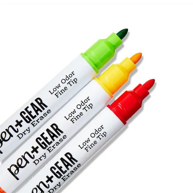 Alt view image 3 of 6 - Pen+Gear 2-in-1 Magnetic Dry Erase Markers, Fine Tip, Assorted Colors, 8 Count