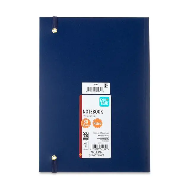 Alt view image 5 of 5 - Pen+Gear Poly Notebook, Blue, 7 in x 9.87 in, 80 College-Ruled Pages