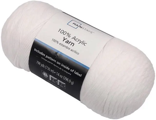 Alt view image 4 of 4 - Mainstays Medium Acrylic Yarn, White, 14 oz, 798 yd