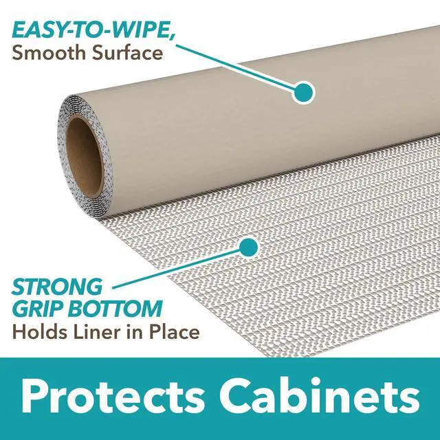 Alt view image 4 of 5 - Smooth Top EasyLiner Shelf Liner, Taupe Svelte 20" x 6' 1 Rolls