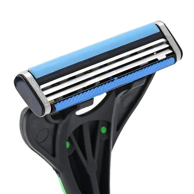 Alt view image 5 of 5 - Equate Men's 3-Blade Sensitive Disposable Razors, Green and Black, 8 Count