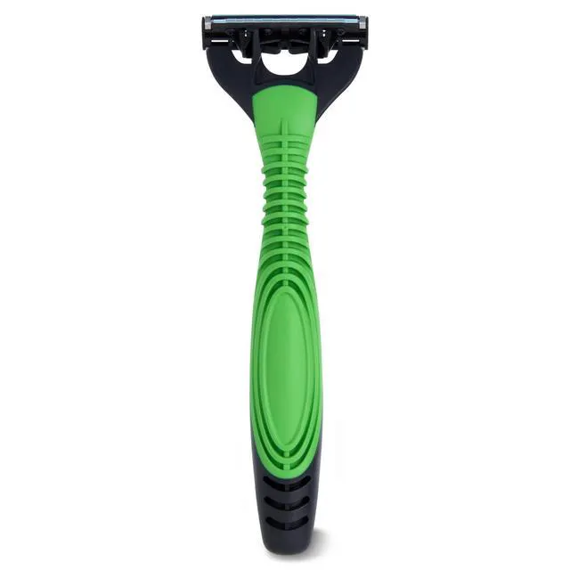 Alt view image 3 of 5 - Equate Men's 3-Blade Sensitive Disposable Razors, Green and Black, 8 Count