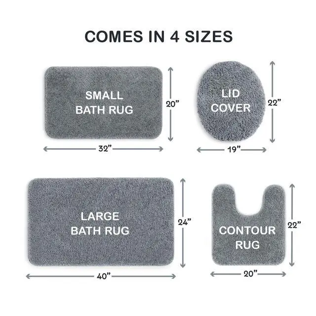 Alt view image 5 of 5 - Mainstays Basic Polyester Toilet Lid Cover, Grey, 19" x 22"