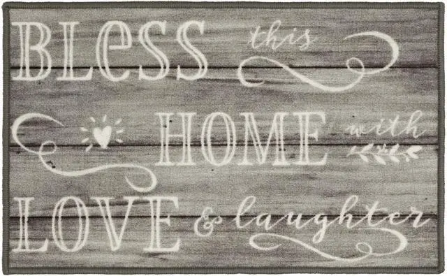 Main image of Mainstays Bless Home Wood-Inspired Indoor Accent Rug, Gray, 18 in x 30 in