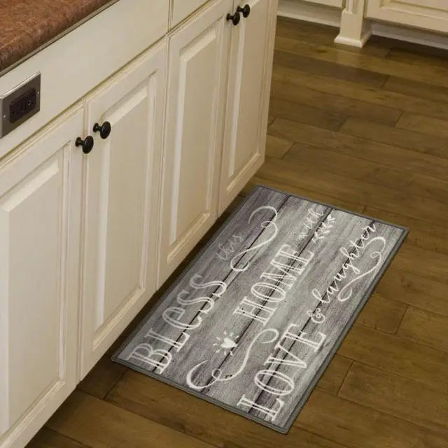 Alt view image 3 of 5 - Mainstays Bless Home Wood-Inspired Indoor Accent Rug, Gray, 18 in x 30 in