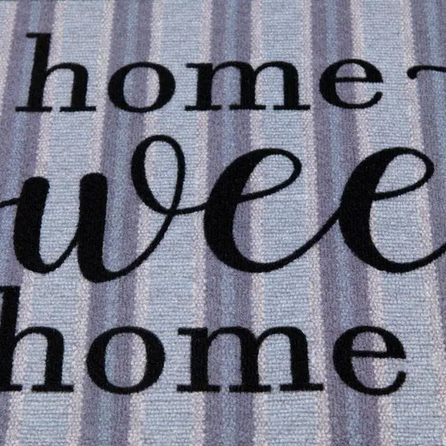 Alt view image 2 of 5 - Mainstays Home Sweet Home Striped Indoor Accent Rug, Blue & Gray, 17 in x 30 in
