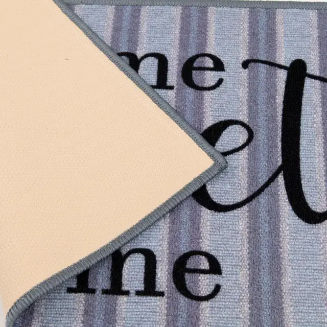Alt view image 4 of 5 - Mainstays Home Sweet Home Striped Indoor Accent Rug, Blue & Gray, 17 in x 30 in