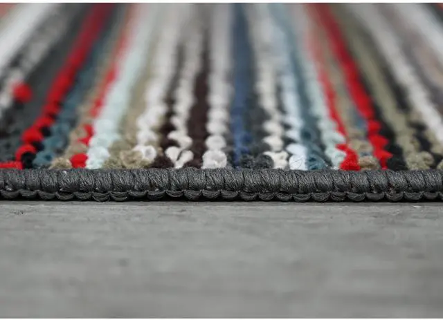 Alt view image 5 of 6 - Mainstays Carnival Stripe Polypropylene Indoor Area Rug, Assorted Multi Colors, 18 in x 30 in