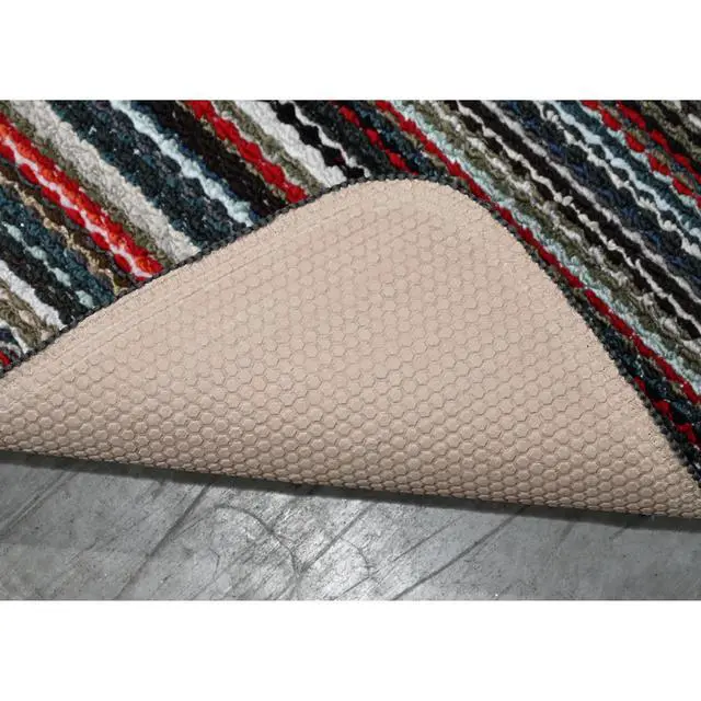 Alt view image 2 of 6 - Mainstays Carnival Stripe Polypropylene Indoor Area Rug, Assorted Multi Colors, 18 in x 30 in