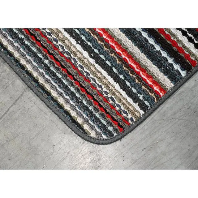 Alt view image 3 of 6 - Mainstays Carnival Stripe Polypropylene Indoor Area Rug, Assorted Multi Colors, 18 in x 30 in