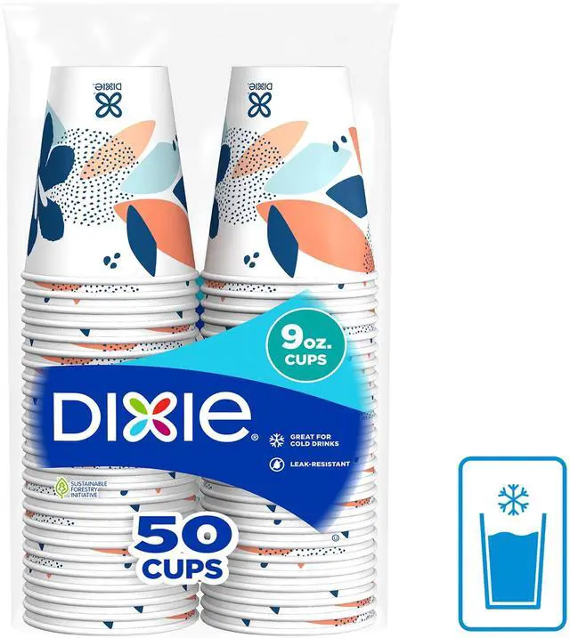 Alt view image 6 of 6 - Dixie Disposable Paper Cups, 9 oz, Multi-Color, 50 count