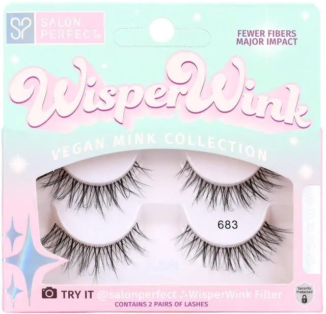 Main image of Salon Perfect Wisper Wink 683 Lash, 2 Pairs Black False Eyelashes