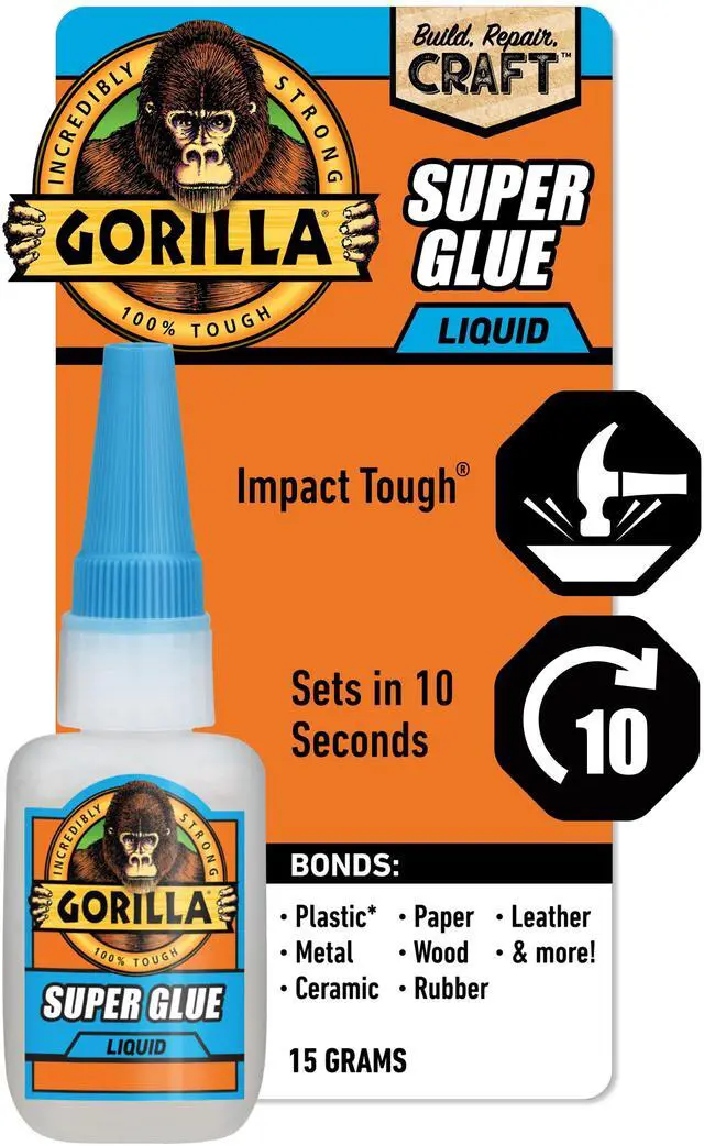 Main image of Gorilla Clear Super Glue, 15 Gram Bottle