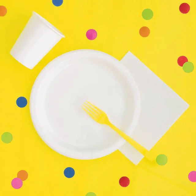 Alt view image 2 of 6 - (6 pack) Way To Celebrate Rectangular Plastic Table Cover, Yellow, 54 in x 108 in, 1 Count